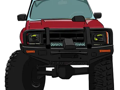 Phils Gen1 Toyota 4Runner art digital illustration offroad suv vector