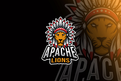 Apache Lion Head Esport Logo Template tiger