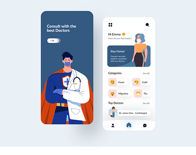 Online Doctor Consultation App app app design app ui app ui ux appui consultation doctor doctor app healthcare hospital illustration medical mobile app mobile app design mobile ui mobile uiux ui uidesign uiux ux