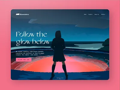 Follow the glow below digital illustration fantasy illustration landing page painting paintings ui