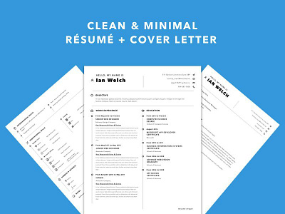 Free Simple Sketch Resume Template with Matching Cover Letter cv free cv free cv template free resume free resume template freebie freebies resume