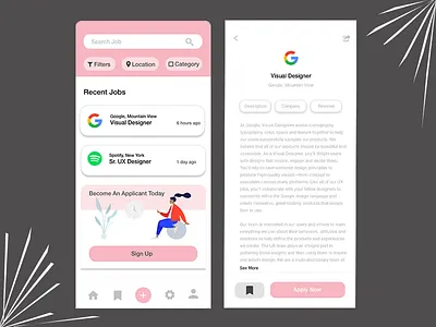 Job Listing UI Practive app design app ui daily 100 challenge ios ios app design job board job listing ui daily uiux