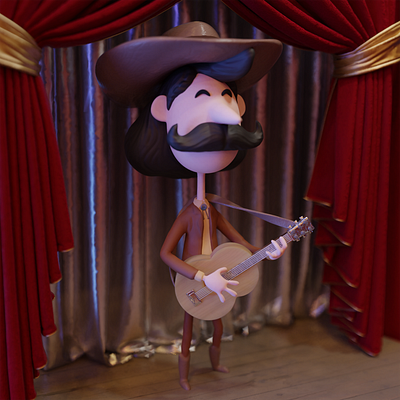 CowboyStage 3d art 3d design 3d modeling blender3d cartoon colorful comic editorial illustration zbrush pixlogic
