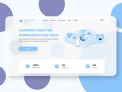 Telecom Landing Page internet mobile network tech telecom telecommunication ui ux wifi
