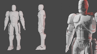 robocop 3d artist blender character design full hardsurface illustration robocop sculpt speed sketch