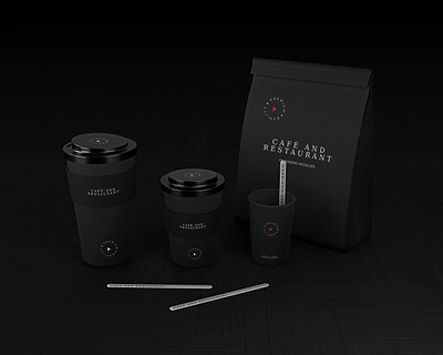 Café & Restaurant packaging Mockup 3d black box package cafe cafe logo clean coffee coffee cup coffeeshop logo mockup modern
