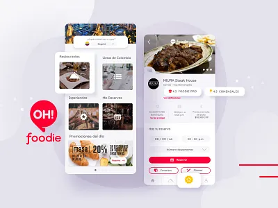 Oh! Foodie App app branding design ui