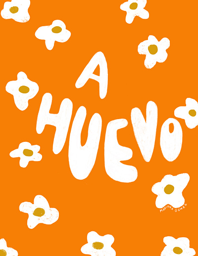 a huevo digitalart eggs illustration latina latinx lettering
