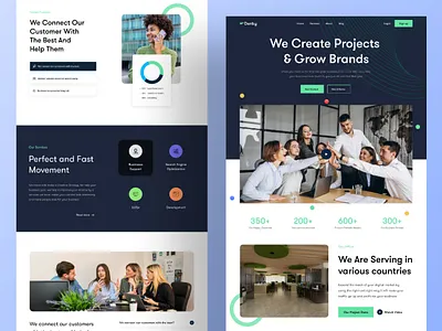 Digital Agency Landing Page agency company creative agency design studio digital agency digital agency landing page full landing page home page homepage landing page landing page design landingpage marketing minimal design product design ui ui design uiux user interface website design