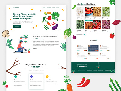 landing page for Vegetable 2020 design ecommerce exploration hidroponik hydroponics landing page landing page design marketplace ui uiux ux vegetable web website website design