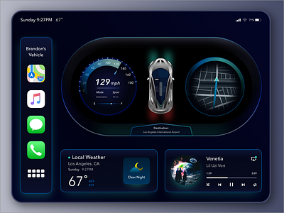 App Concept - Control Vehicle From Device app car dashboard design sketch ui ui design ux