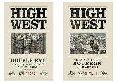 High West Distillery Labels Illustrated by Steven Noble artwork design engraving etching illustration line art logo scratchboard steven noble