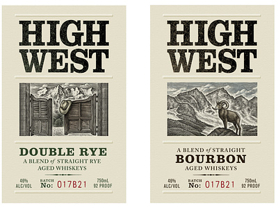 High West Distillery Labels Illustrated by Steven Noble artwork design engraving etching illustration line art logo scratchboard steven noble