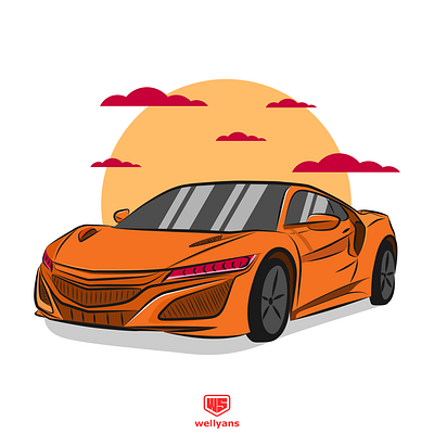 Acura NSX acura acura nsx automotive burnout car cars emblem illustration japan japanese jdm muscle nsx racecar racing speed supercar transportation vector vehicle