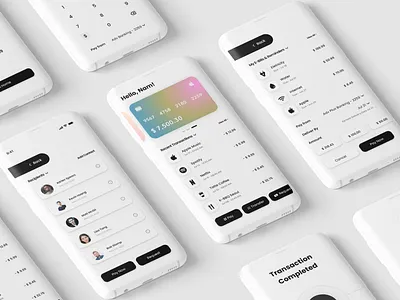 Fintech Mobile App adobe illustrator adobe xd adobexd graphic design illustration minimalist mobile ui product design ui design ux design