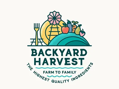 Backyard Harvest Brand Design brand concept brand identity branding branding design concept design food branding logo logo design vector