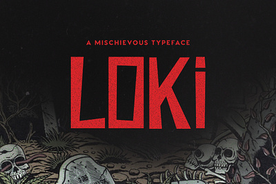 Loki Typeface album comic cover creativemarket font game gaming logo music poster retro title tugcu typedesign typeface