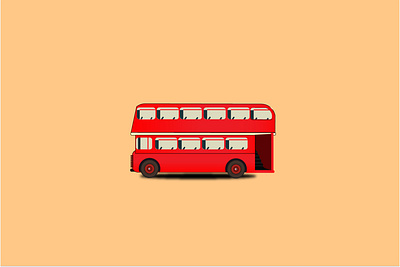 Double Decker Bus art branding design flat graphic design icon illustration illustrator minimal vector