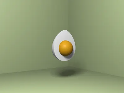 The half egg - First cut 3d art blender egg graphic illustration vector