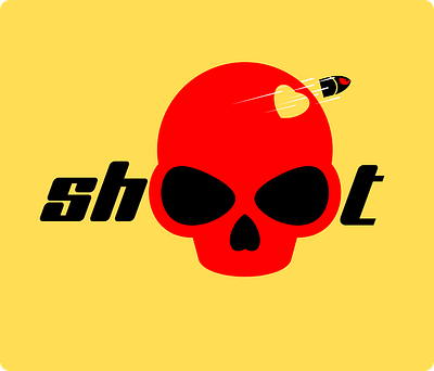 Shoot bullet letters piercing shoot skull