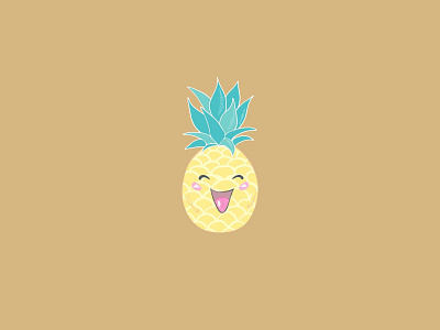 Happy Pineapple Illustration design illustration vector