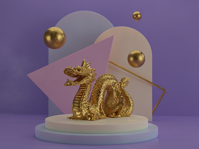 3D Dragon 3d 3d art 3d illustration 3d render b3d blender dragon