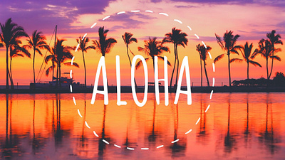 Aloha Bali Beach design illustration typography