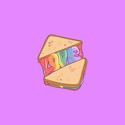 Rainbow Love Sandwich design illustration