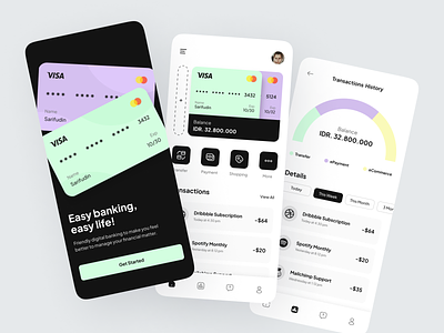 Digital Banking Application Concept app banking card clean credit debit e-money finance fintech minimalist mobile modern payment wallet