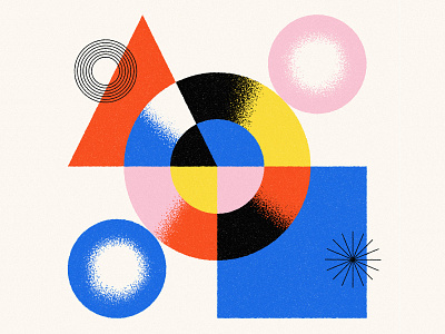 Shape Study: 034 abstract bauhaus branding circles design flat geometric geometry illustration midcentury minimal modern modernist primary colors shapes simple square texture triangle vector