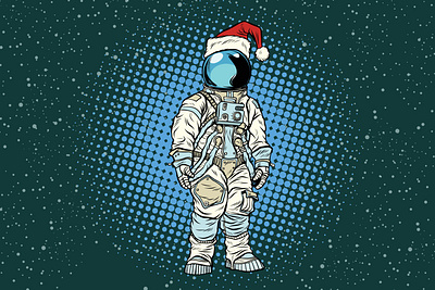 Astronaut Christmas design illustration