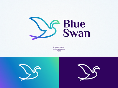 Blue Swan Line Art logo idea animal blue design fly gradient graphic icon line line art logo nature strong swan symbol tech techno technology vector wild zoo