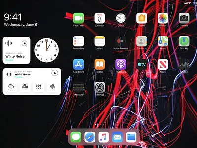 Widget design for a white noise app icon ios14 ipadpro remix ui white noise widget