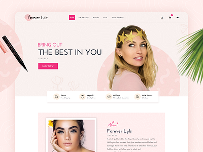 Beauty, Cosmetics - Ecommerce Website Design beauty beauty product beauty product website branding cosmetic website design femine femine website modern salon webdesign