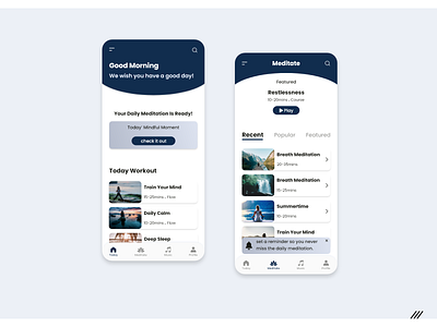 Meditation App designwich designwich school meditate meditation meditation app ui ui design