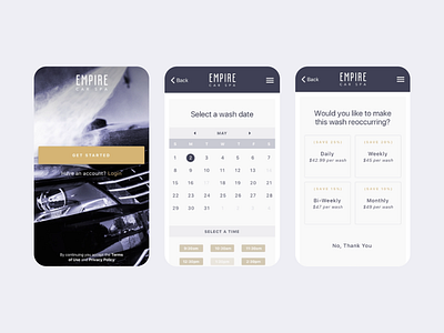 Empire Car Spa | iOS App app ios product design ui ux