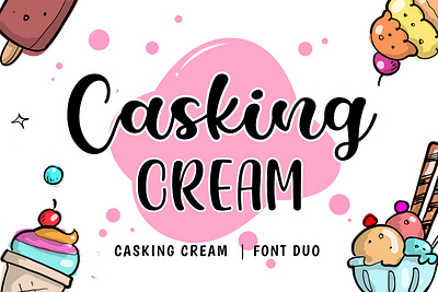 Free Casking Cream Font Duo bold brush brush font classy cool cursive display display fonts dry brush fashion font family hipster ink inked lettering modern poster print printed sans serif