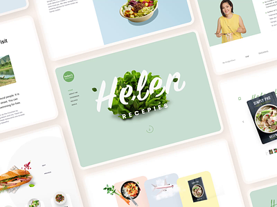 Helen's Recipes - A Personal Website of a Chef Lady animation book branding chef food green landingpage motion graphics pastel recipes restaurant ui ux website