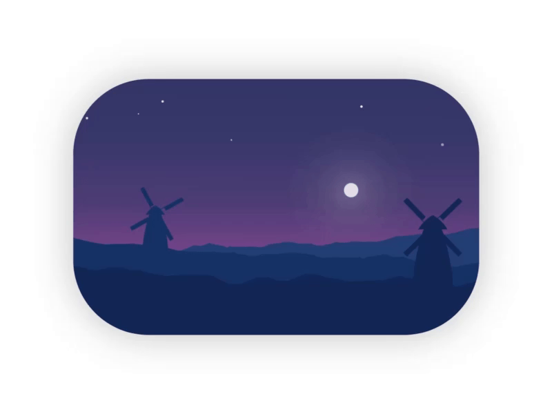 Windmill Night Epic Scene animation illustration night windmill