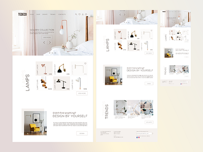 Personal project. Furniture shop. adobexd blog eshop furniture store landing design landingpage landingpagedesign onepage shop store design