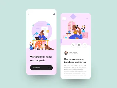 Blogging App app blog blogging branding dailyui design guide illustration mobile reader reading typography ui ux web design website work