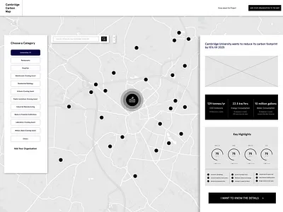 Cambridge Carbon Map cambridge carbon emission carbon reduction climate change dashboard design dashboard wireframe data data visualization global warming map map data visualization map ux map ux design mockup user experience user experience design ux ux design wireframe wireframe design