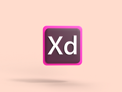 3D logo of Adobe XD in Adobe Dimensions 3d design icon illustration logo