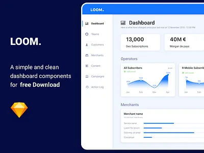 Loom Dashboard app design flat mobile app mobile application sketch ui ux vector