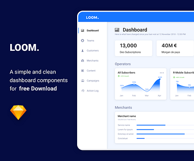 Loom Dashboard app design flat mobile app mobile application sketch ui ux vector