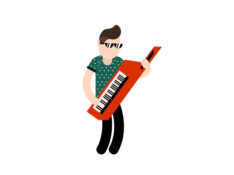 Keytar 2danimation illustration jakebartlett motion motiongraphics skillshare vector