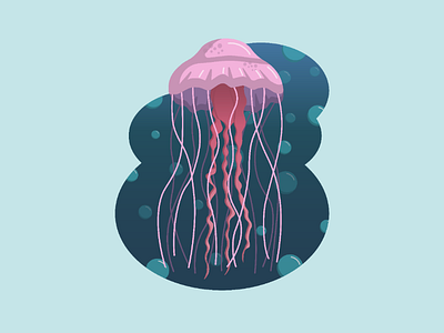 Jellyfish design flat graphic design illustration illustrator jellyfish underwater vector