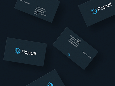 Populi Business Cards brand business card design designs figma lockup logo logotype