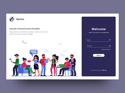 Login Screen for Social Website login login screen signup social website
