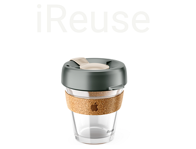 Collaboration tech brand & reusable cup animation apple collaboration design logo reusable web